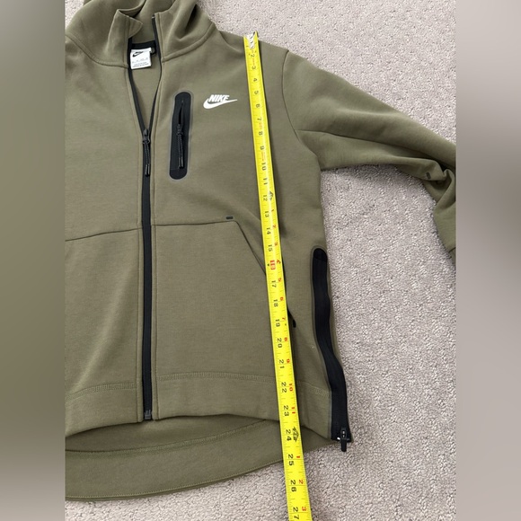 Nike Women’s Sportswear Tech Fleece Essential Full Zip Hoodie in Olive Green - Picture 11 of 13